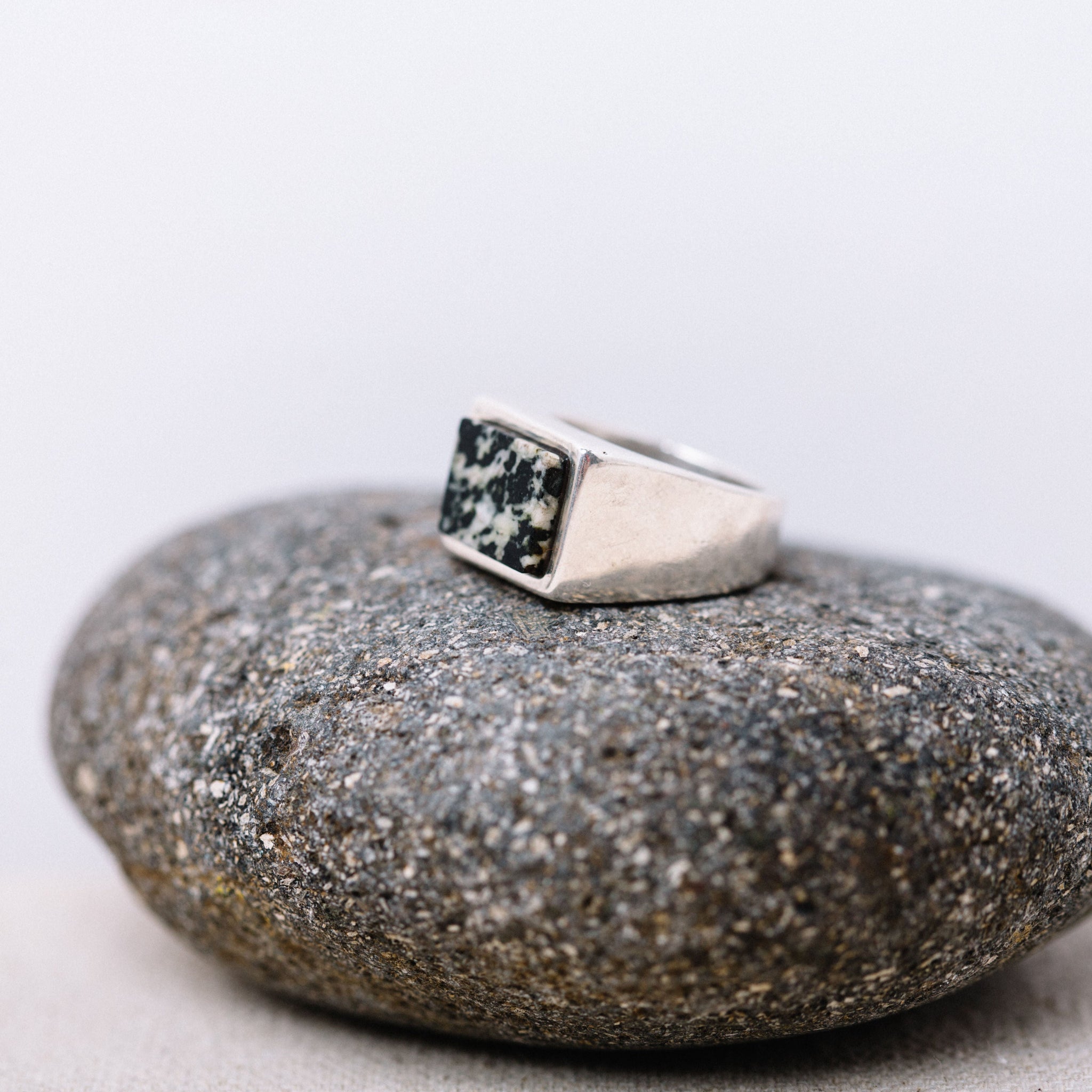HEAVY SQUARE YUBA RIVER SIGNET RING || LEORA CORONEL