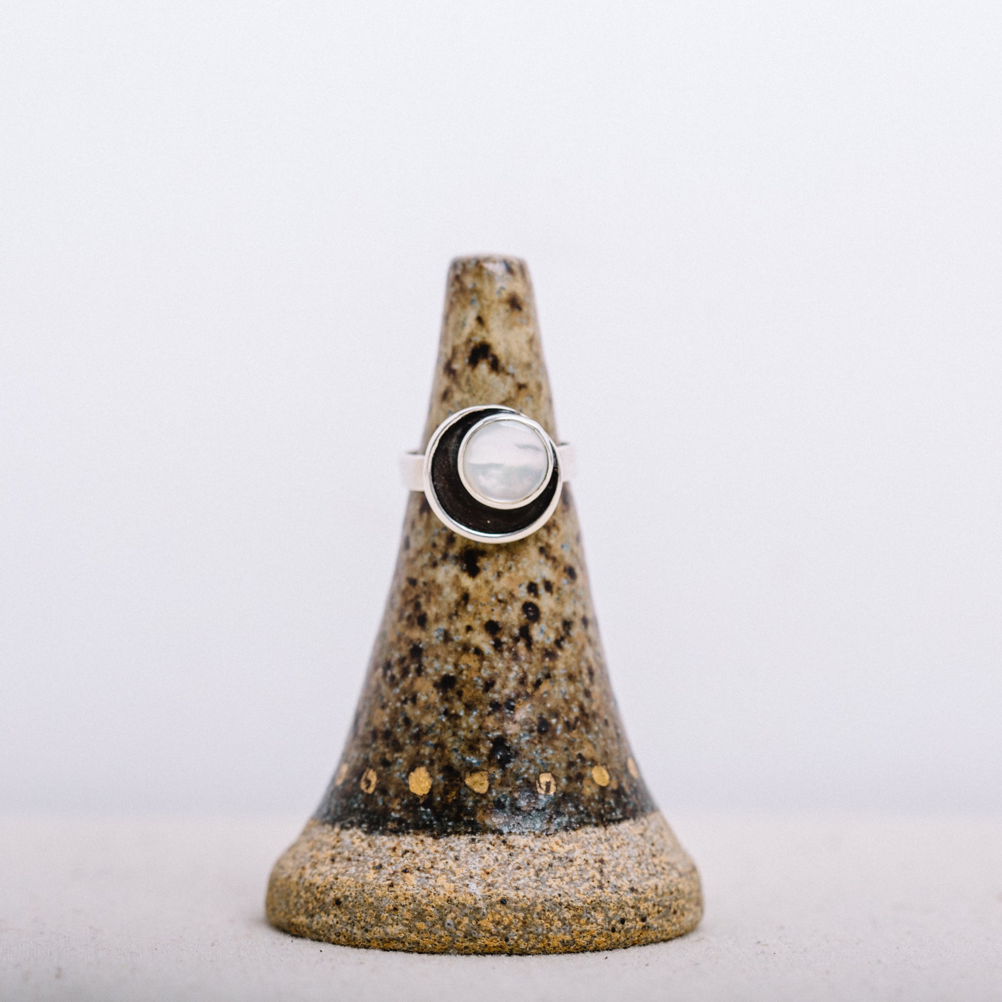 MOTHER OF PEARL ECLIPSE RING || LEORA CORONEL