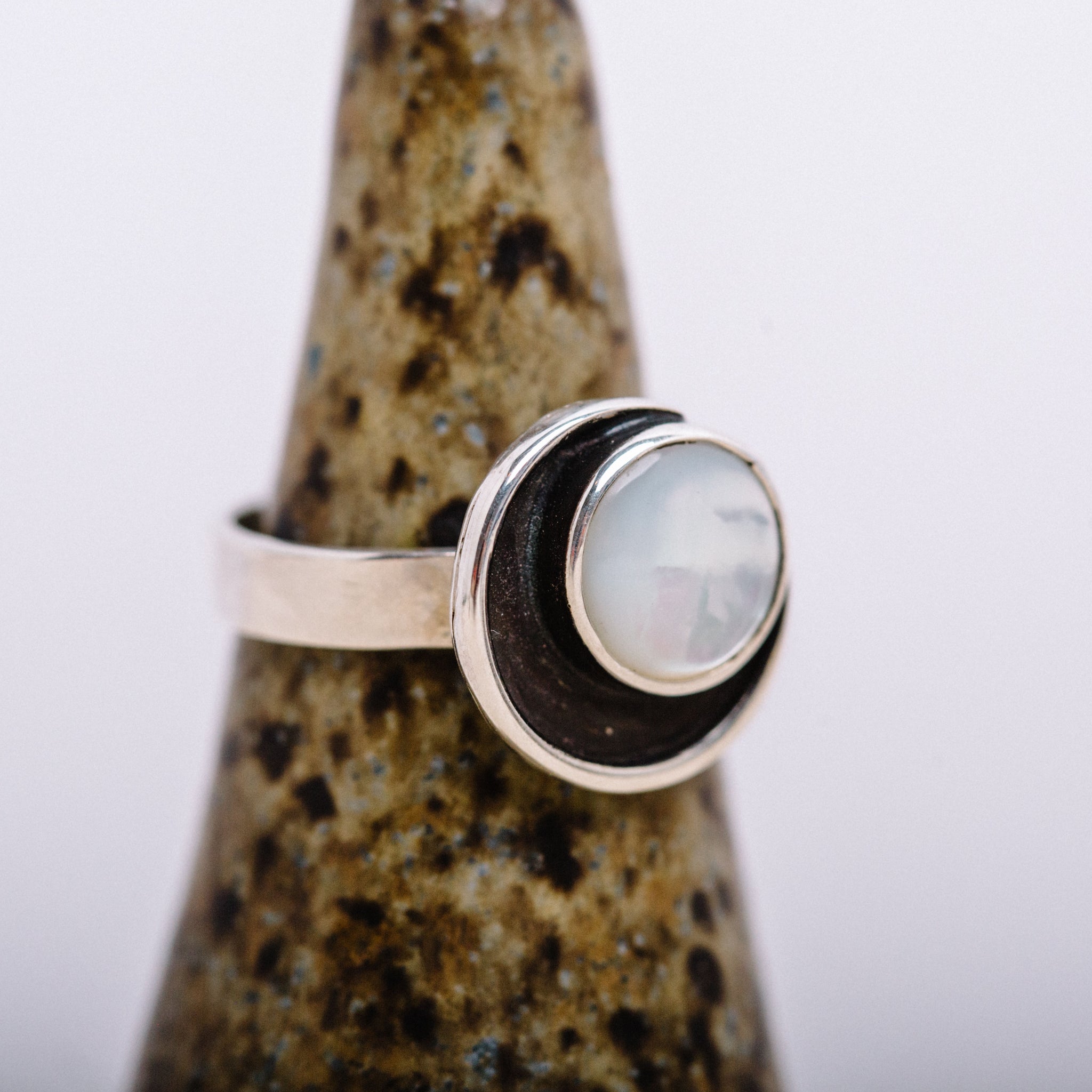 MOTHER OF PEARL ECLIPSE RING || LEORA CORONEL