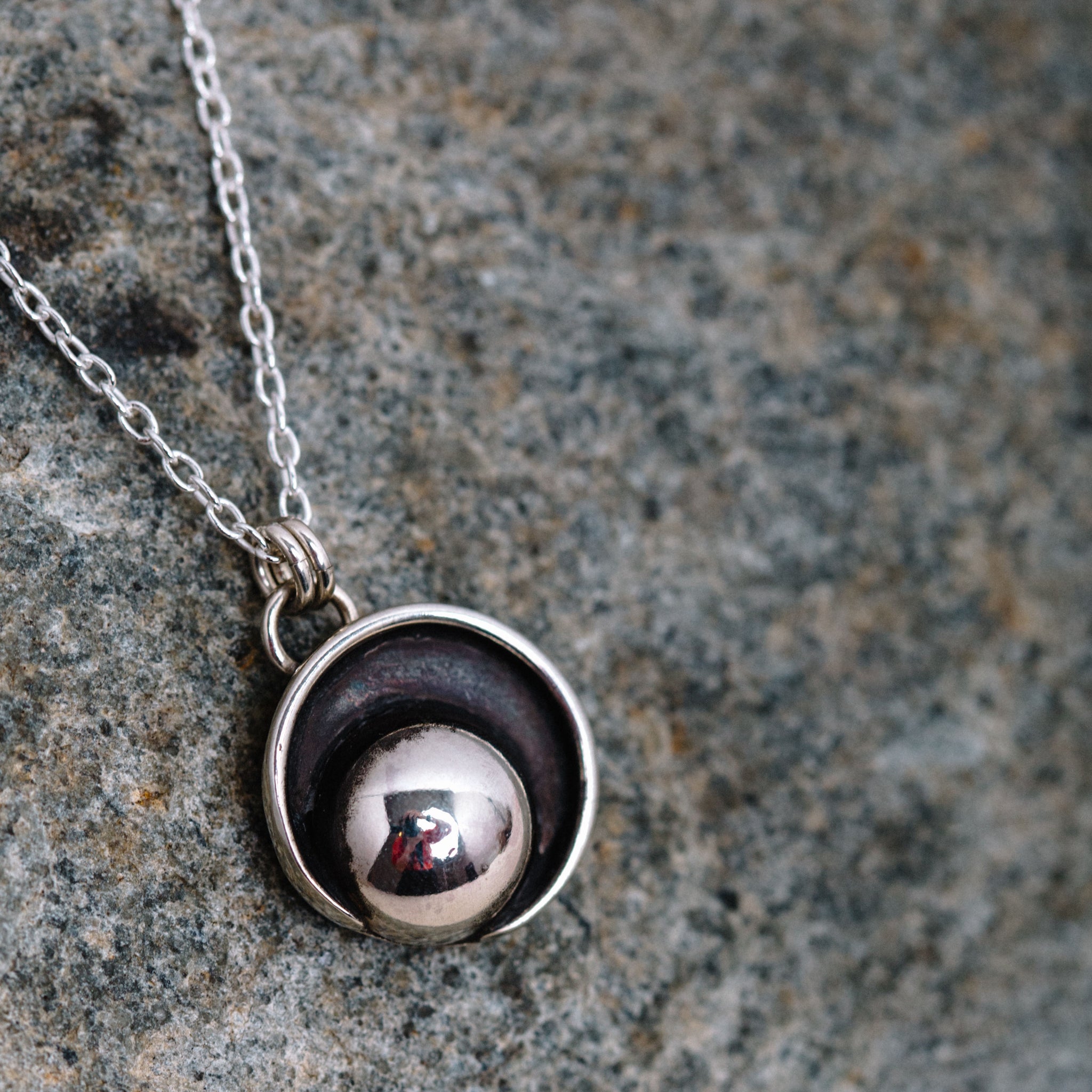 SILVER ECLIPSE NECKLACE || LEORA CORONEL
