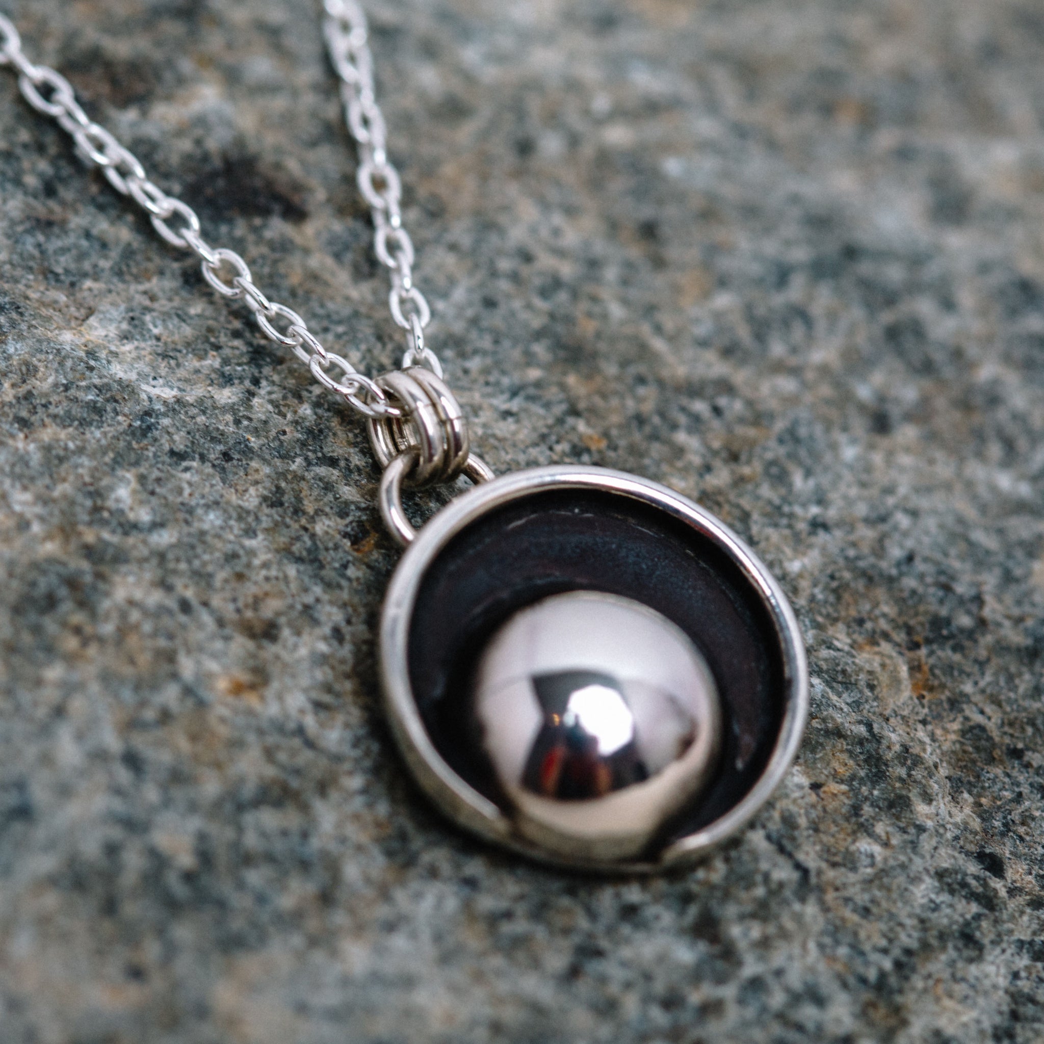 SILVER ECLIPSE NECKLACE || LEORA CORONEL