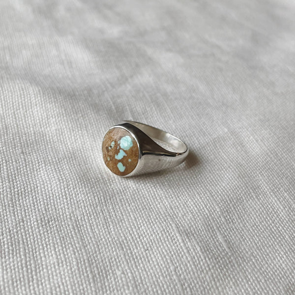 #8 TURQUOISE STONE SIGNET RING || SARAH SAFAVI