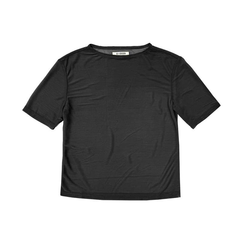 BLACK MESH T SHIRT || ALI GOLDEN