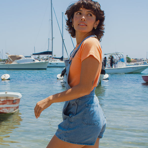 ALMA OVERALL DENIM SHORTS || JUNGMAVEN