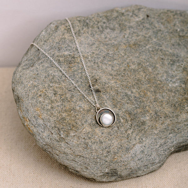 MOTHER OF PEARL ECLIPSE NECKLACE || LEORA CORONEL